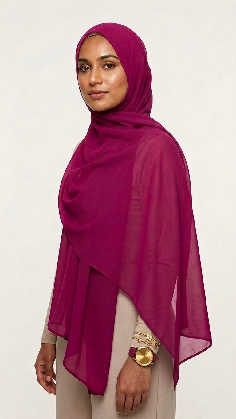 Magenta 3-in-1 Hijab Set