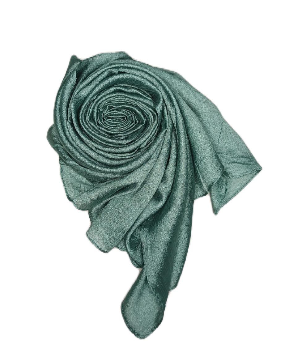 Teal Green Crinkle Chiffon Hijab