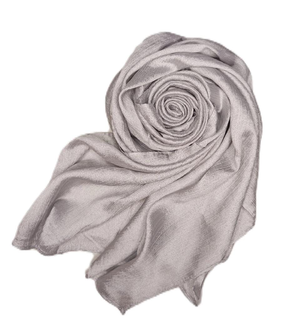Silver Grey Crinkle Chiffon Hijab