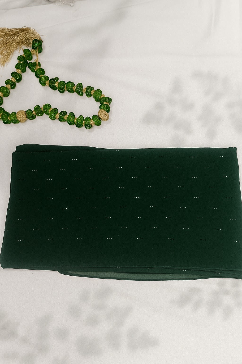Dark Green Rhinestone Hijab