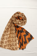 Orange & Brown Printed Hijab