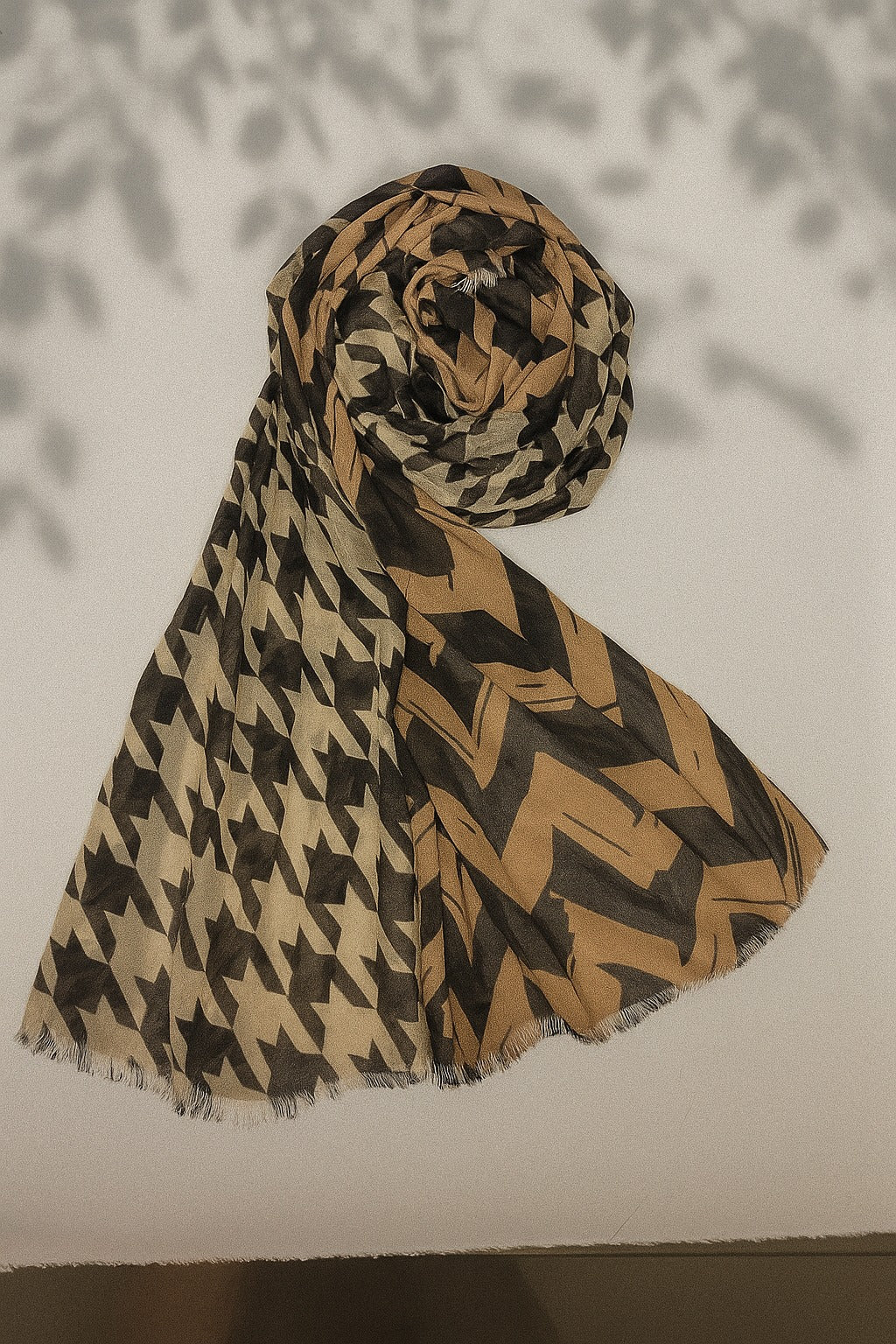 Camel & Black Printed Hijab