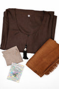 3 Piece Abaya Set – Mocha Muse Abaya