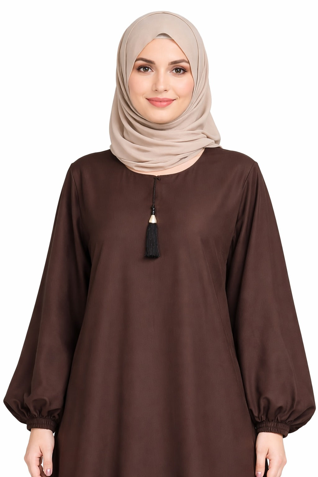 Mocha Reverie Puff Sleeve Abaya