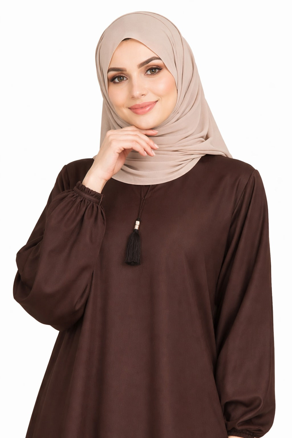 Mocha Reverie Puff Sleeve Abaya