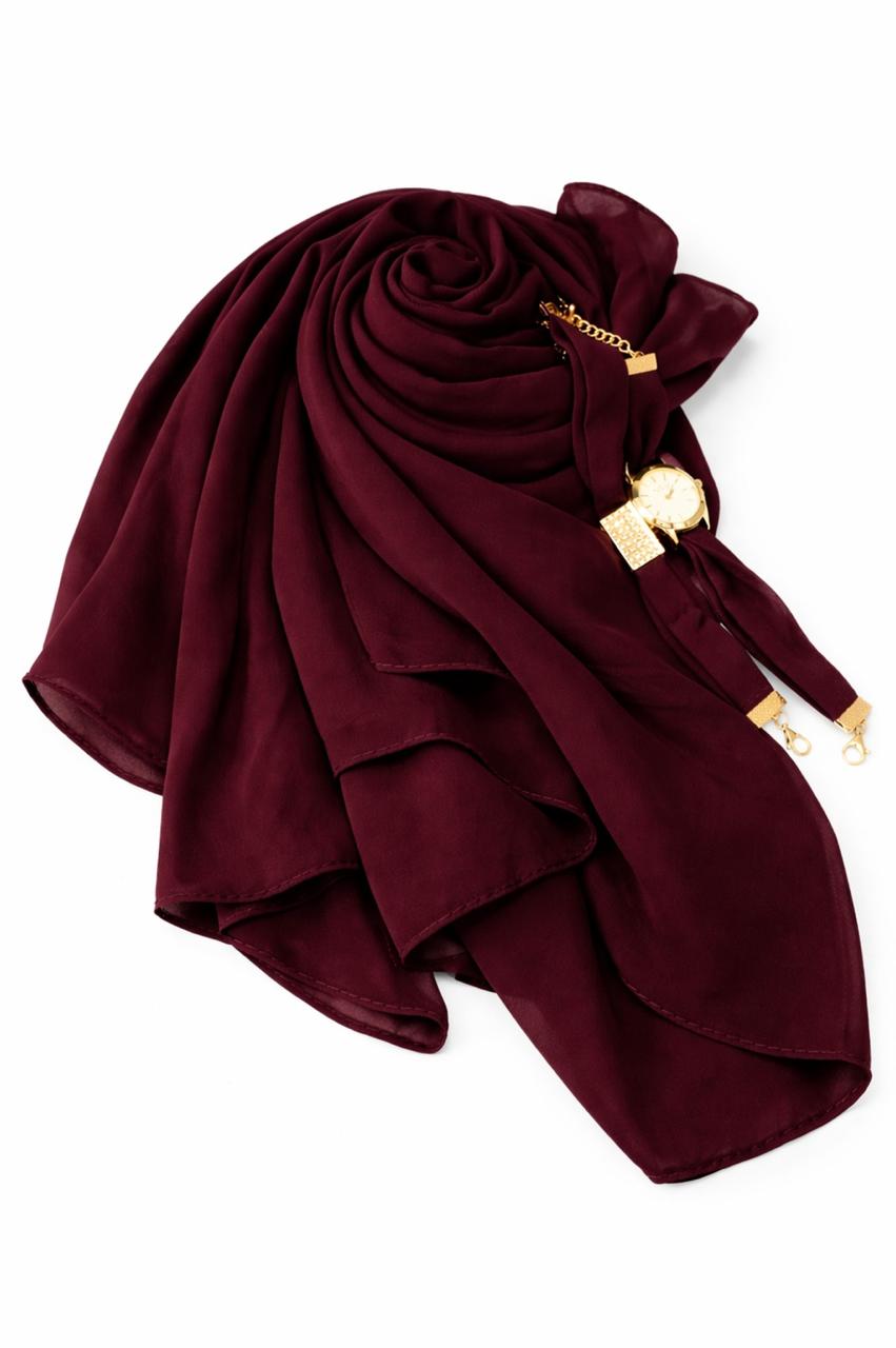 Burgundy 3-in-1 Hijab Set