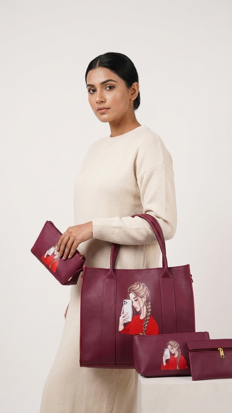 iPhone Bag Set – Burgundy