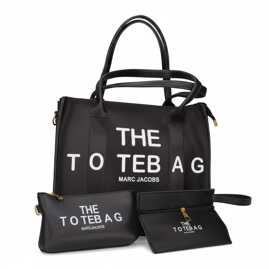 Black tote bag set professional product photo